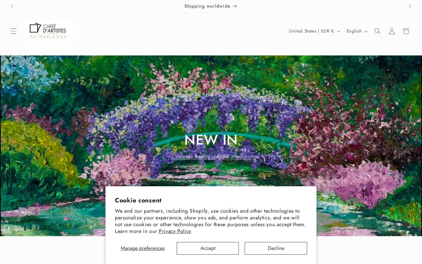 Carré d'artistes homepage screenshot
