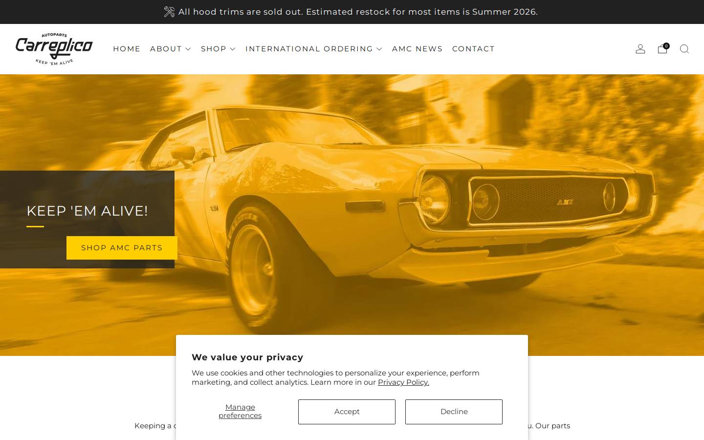 carreplico.com homepage screenshot