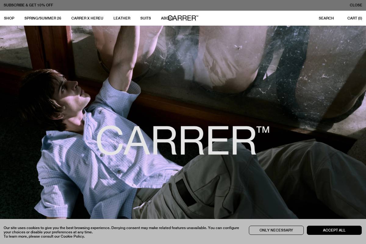 Carrerstore homepage screenshot