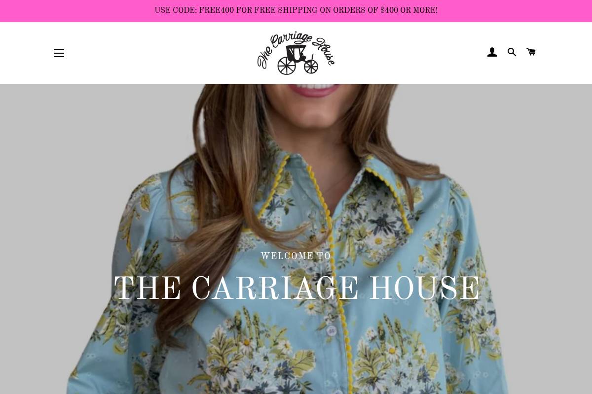 carriagehouseclothing.com homepage screenshot