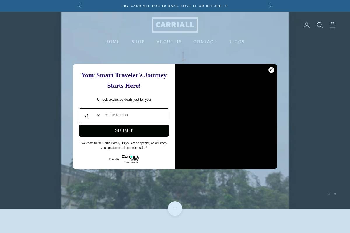 carriall.com homepage screenshot