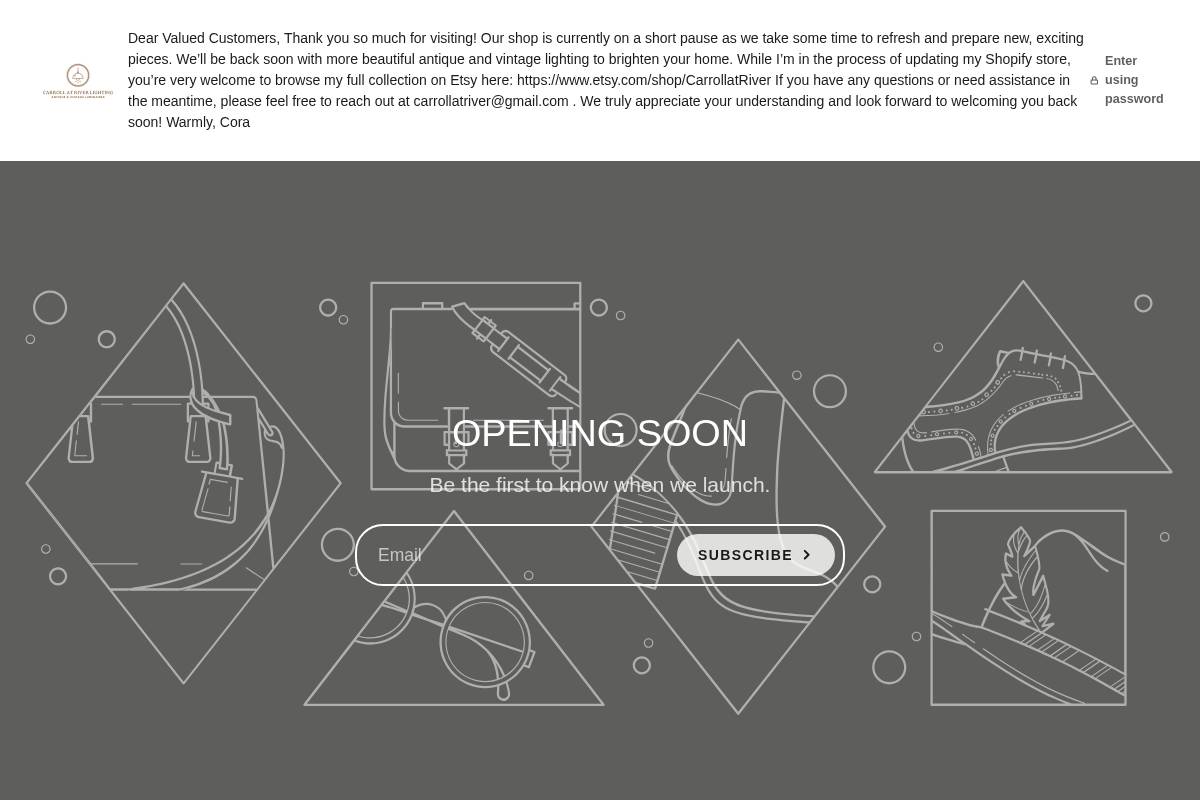 carrollatriverlighting.com homepage screenshot