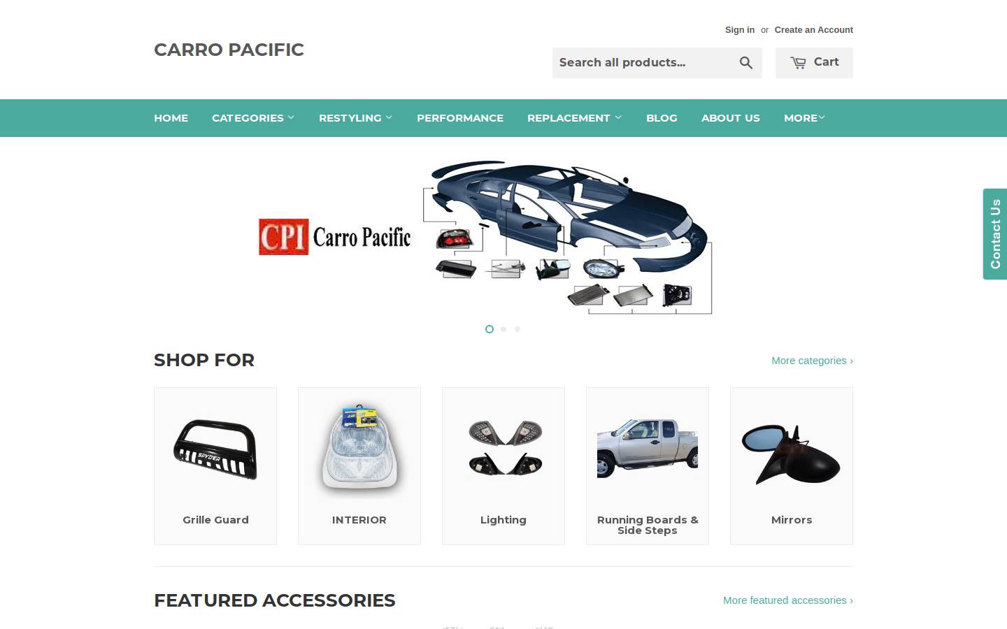 carropacific.com homepage screenshot