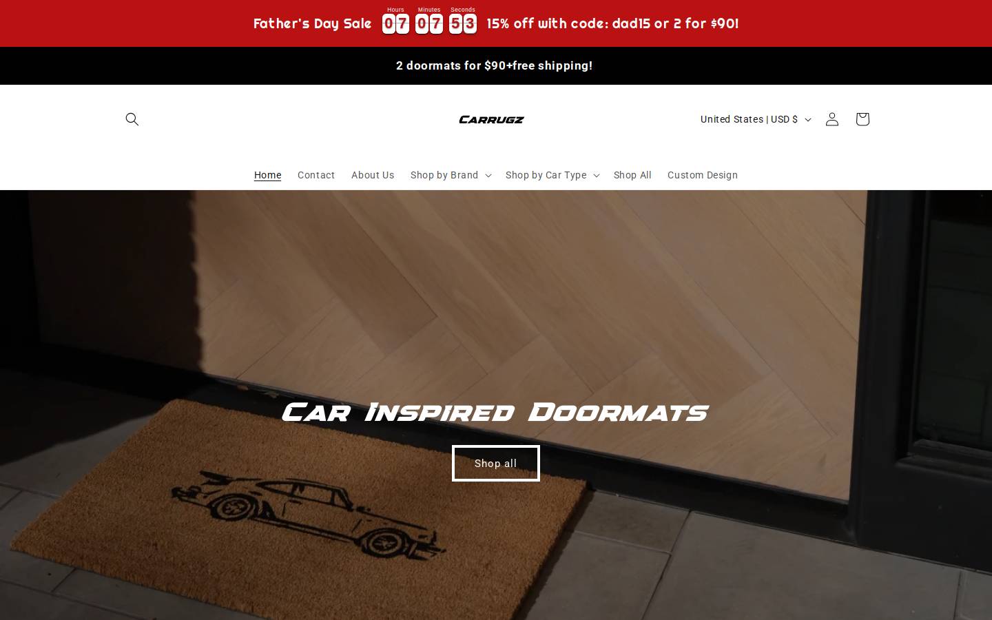 carrugz.com homepage screenshot