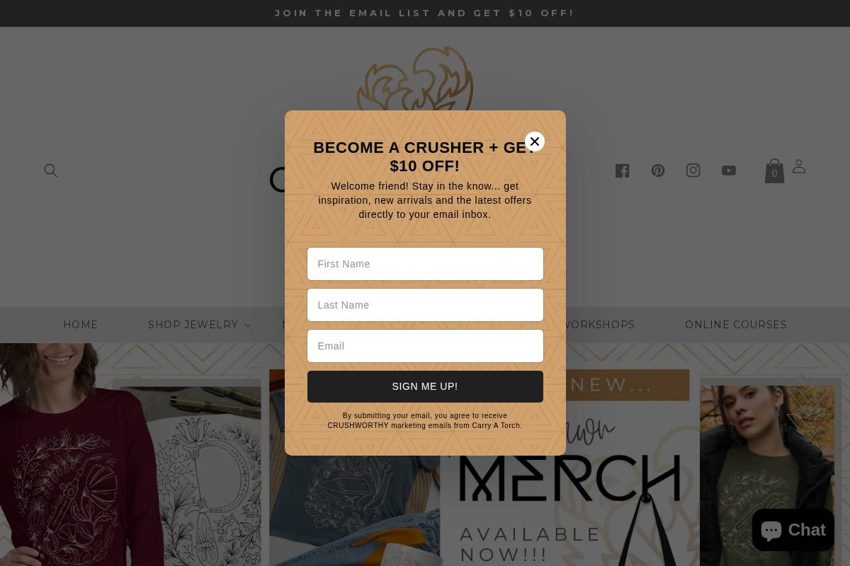 carry-a-torch.com homepage screenshot