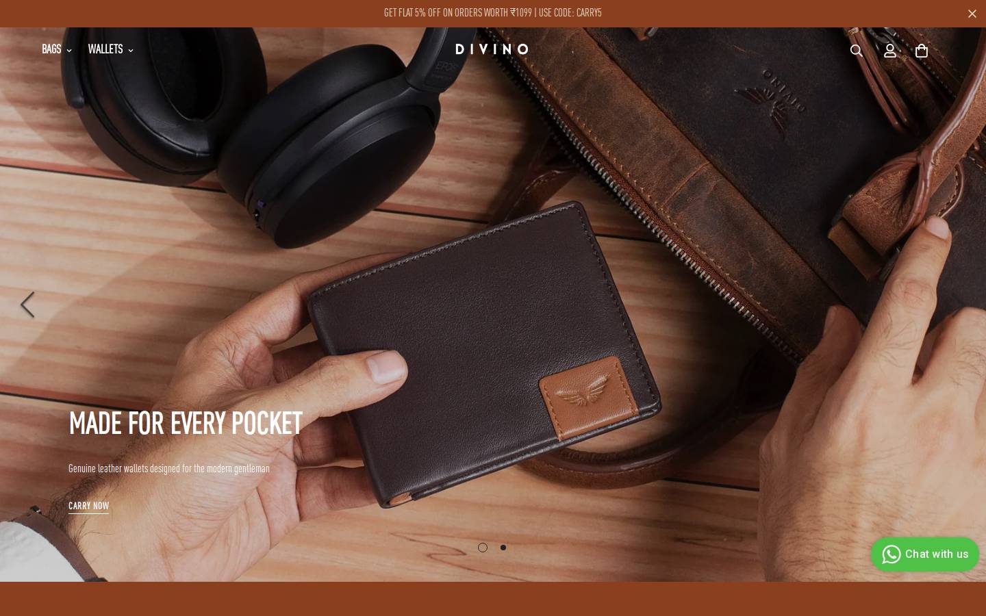 carrydivino.com homepage screenshot