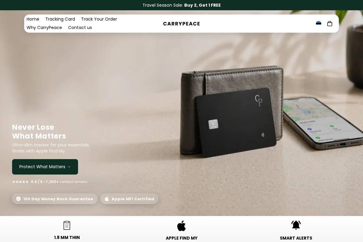 carrypeace.com homepage screenshot