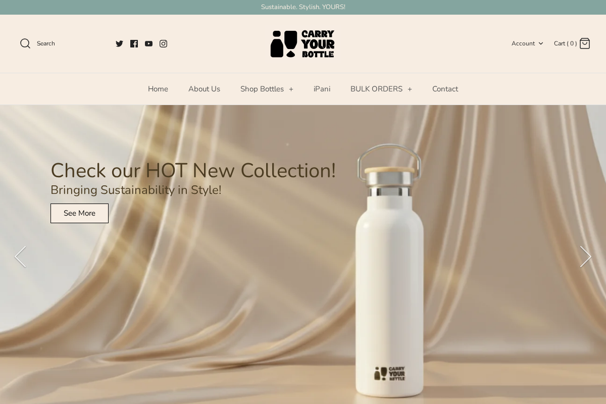 Carry Your Bottle homepage screenshot