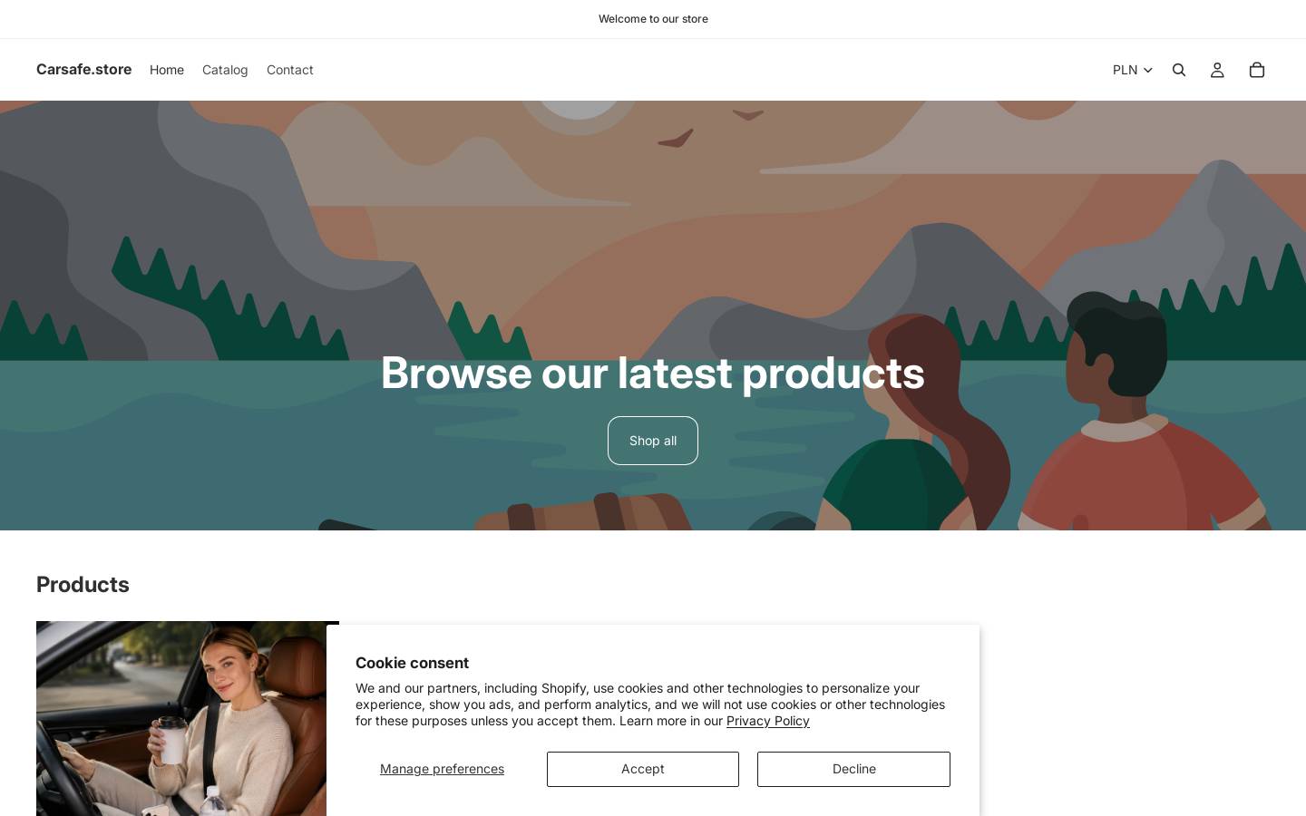 carsafe.store homepage screenshot