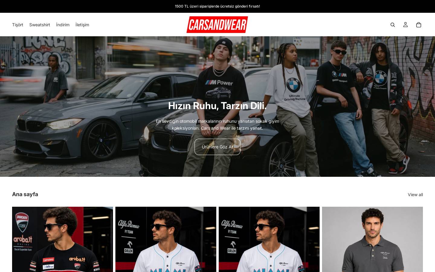 carsandwear.com homepage screenshot