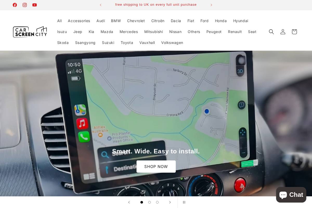 Car Screen City homepage screenshot
