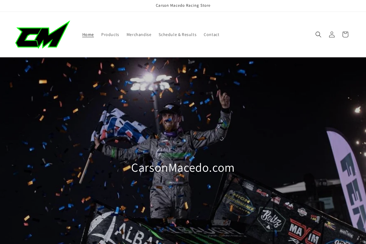 Carson Macedo Store homepage screenshot