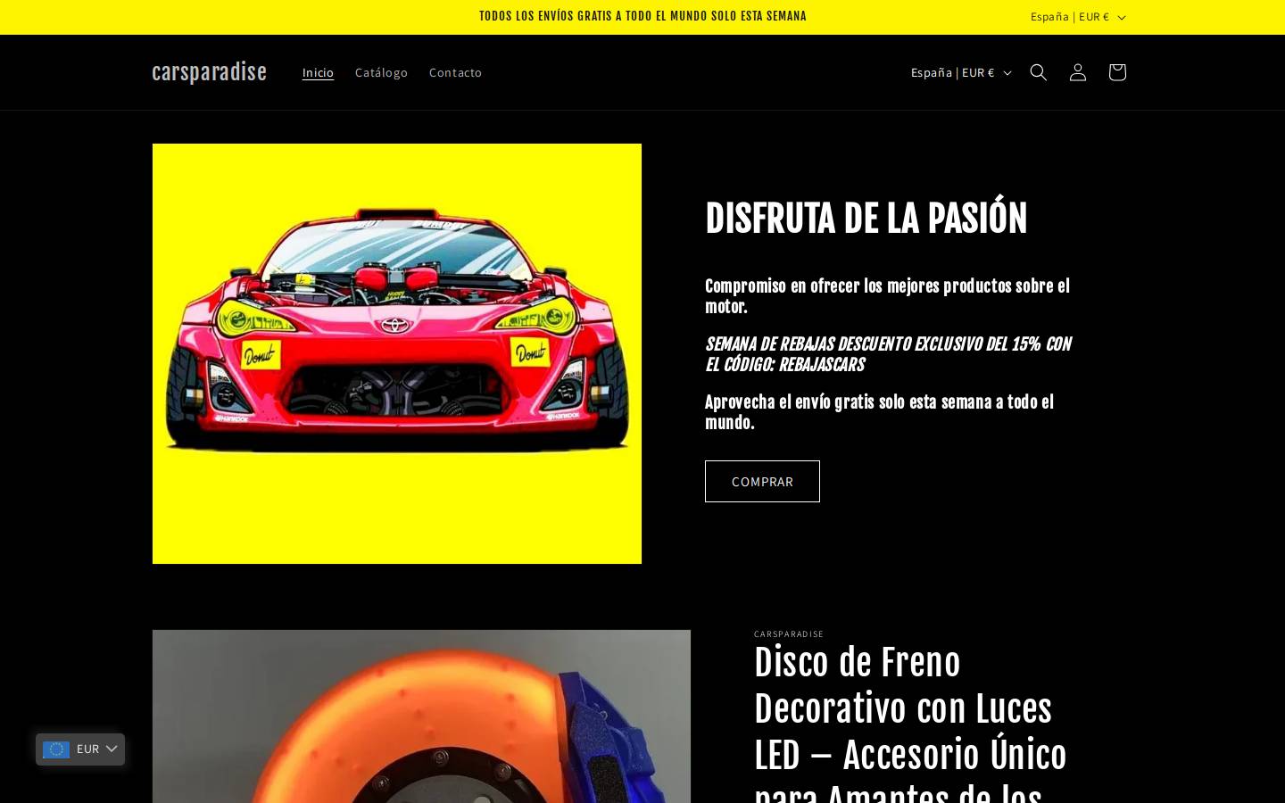 Carsparadise homepage screenshot
