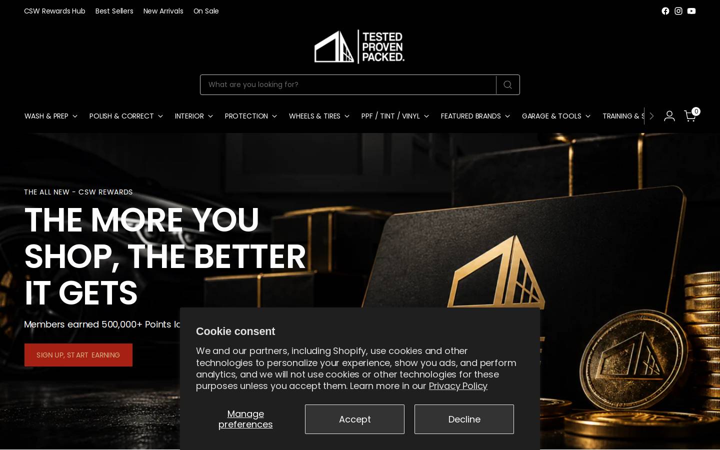 Car Supplies Warehouse homepage screenshot
