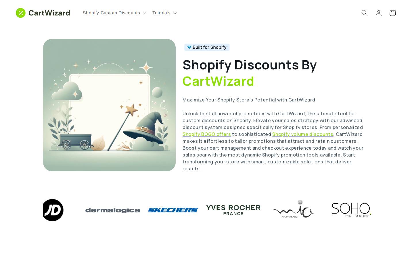 cart-wizard.com homepage screenshot