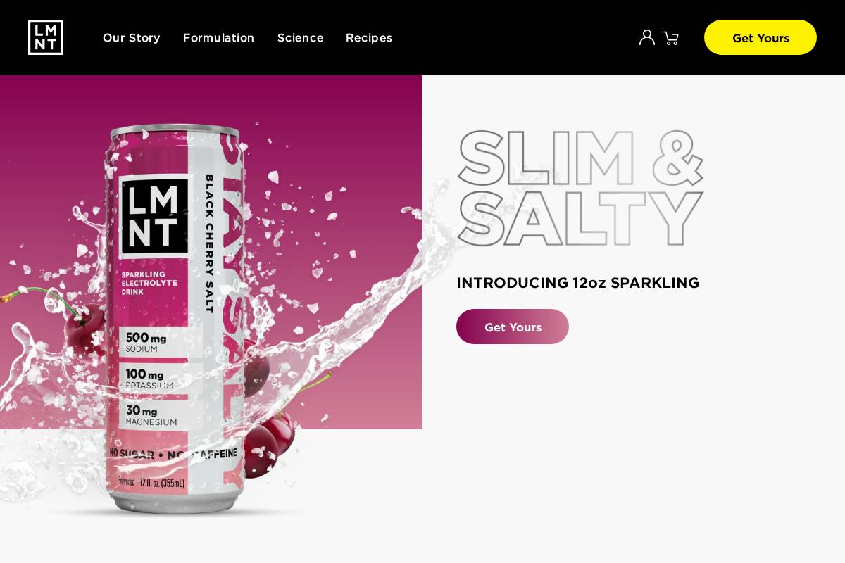 cart.drinklmnt.com homepage screenshot