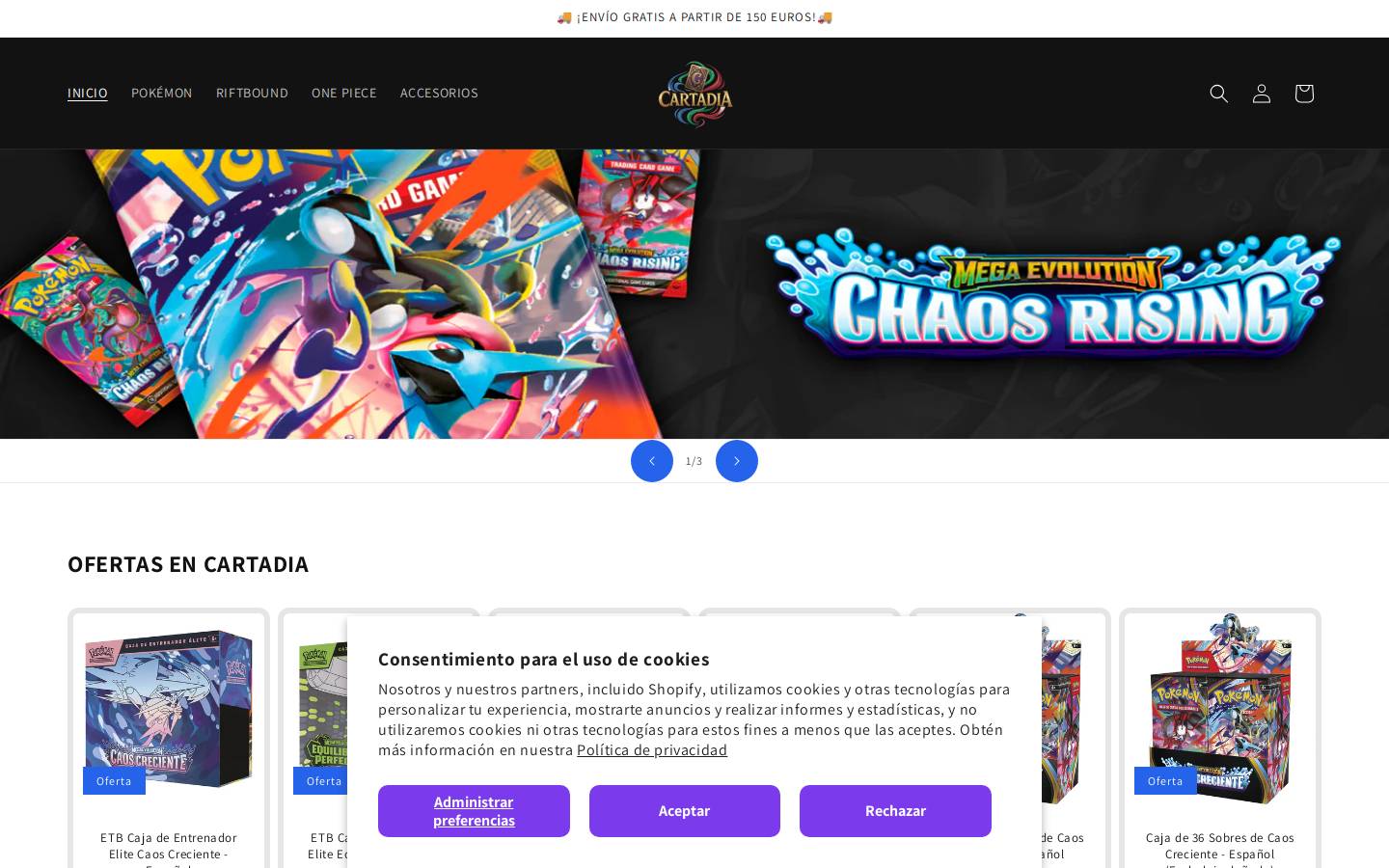 Cartadia homepage screenshot