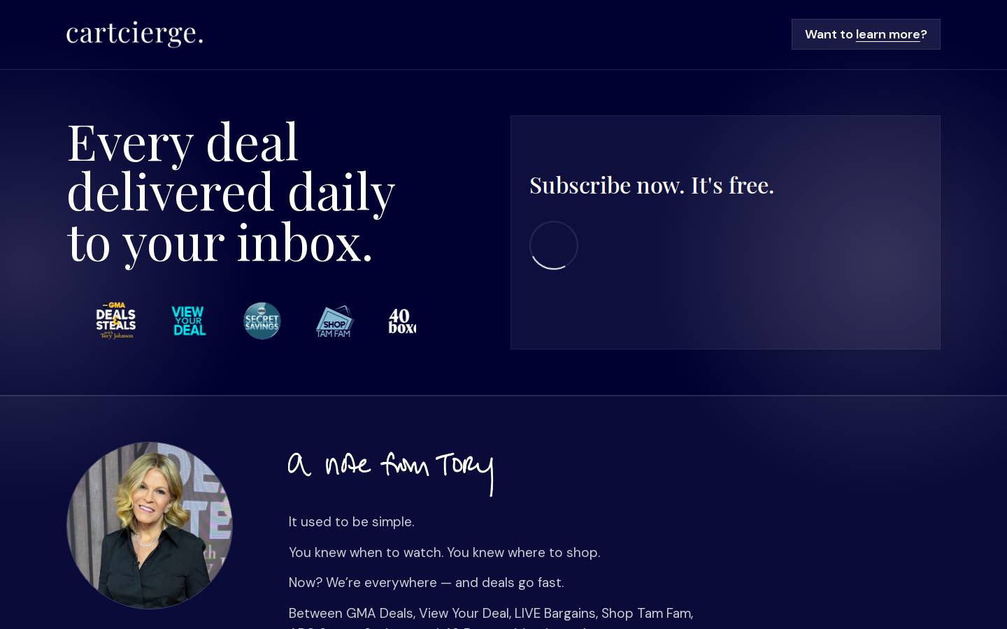 cartcierge.com homepage screenshot