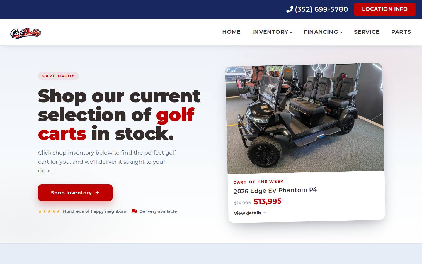 cartdaddy.com homepage screenshot