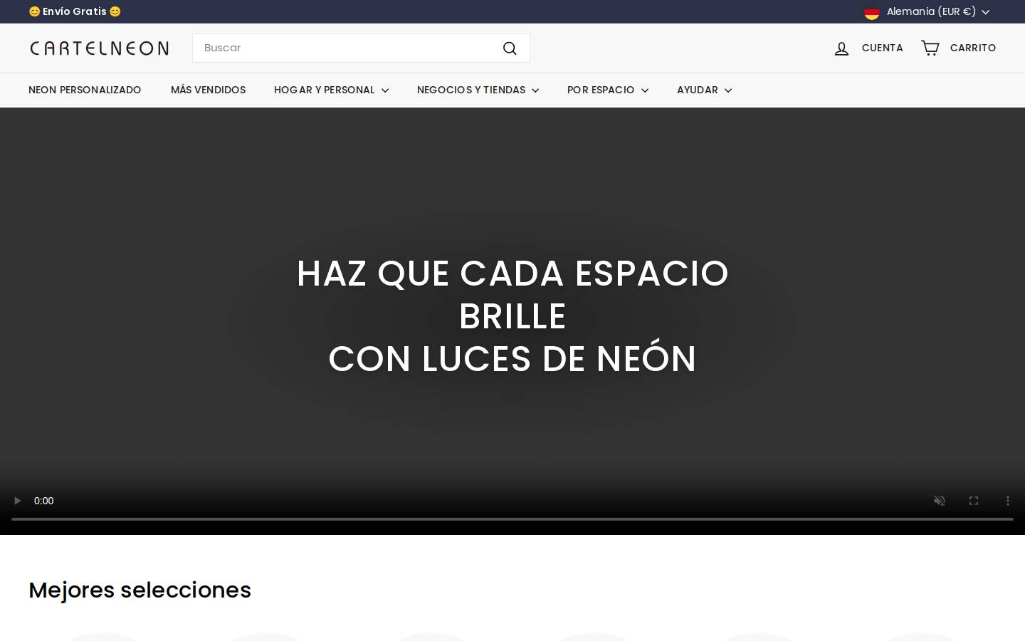 cartelneon.com homepage screenshot
