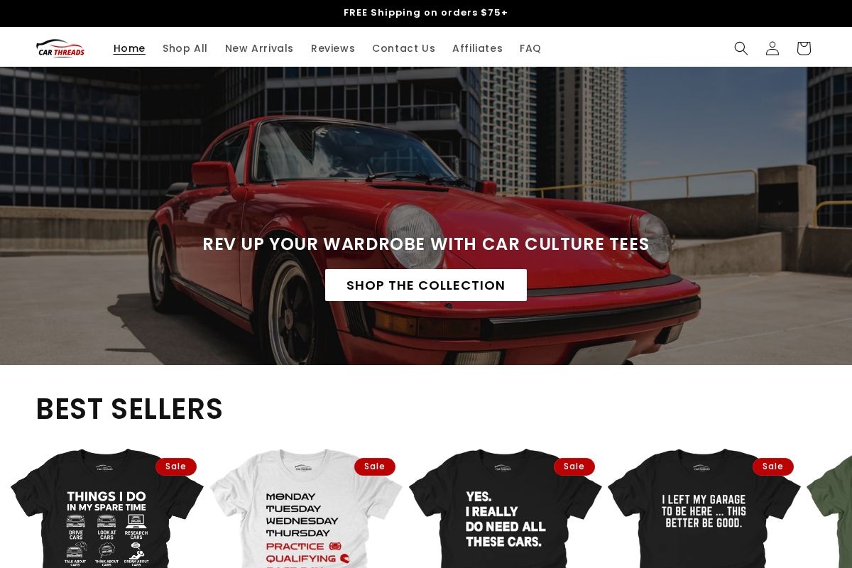 Car Threads homepage screenshot