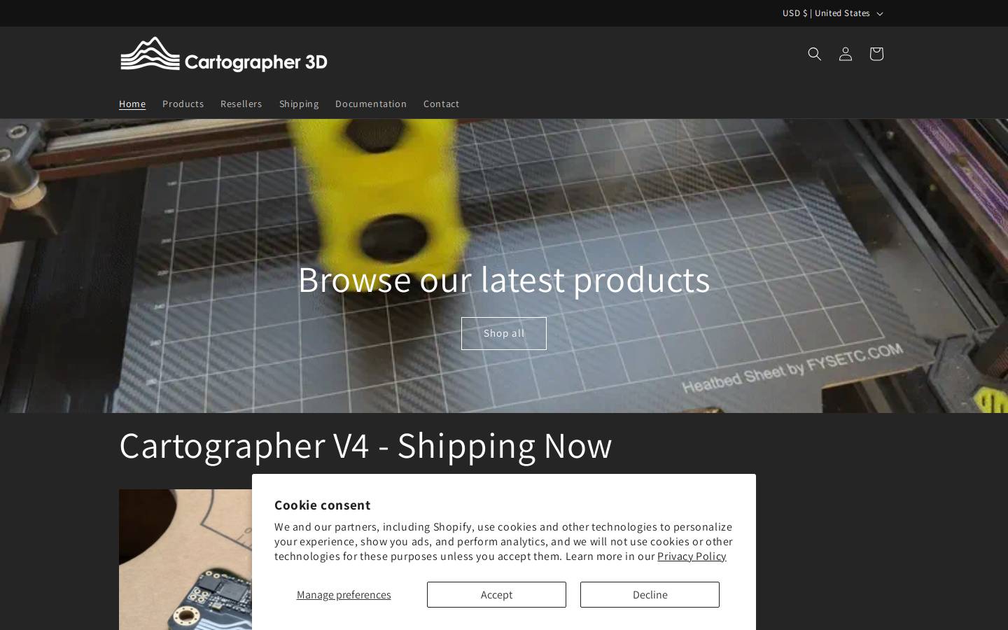 cartographer3d.com homepage screenshot