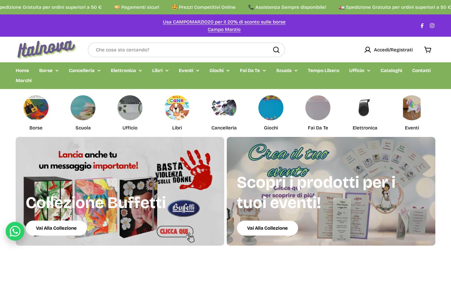 cartolibreriaitalnova.it homepage screenshot