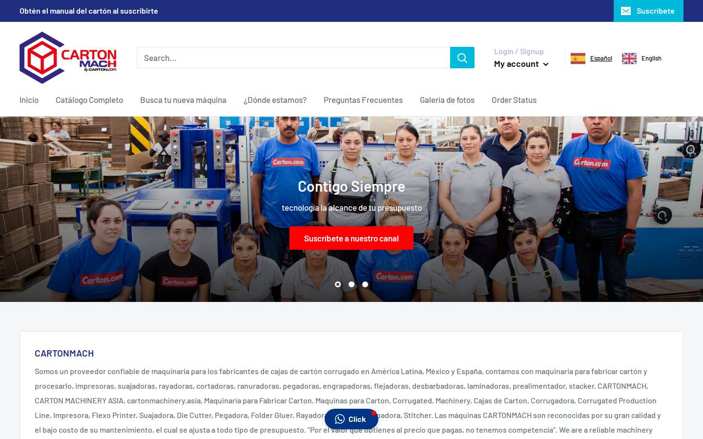 cartonmach.com.mx homepage screenshot