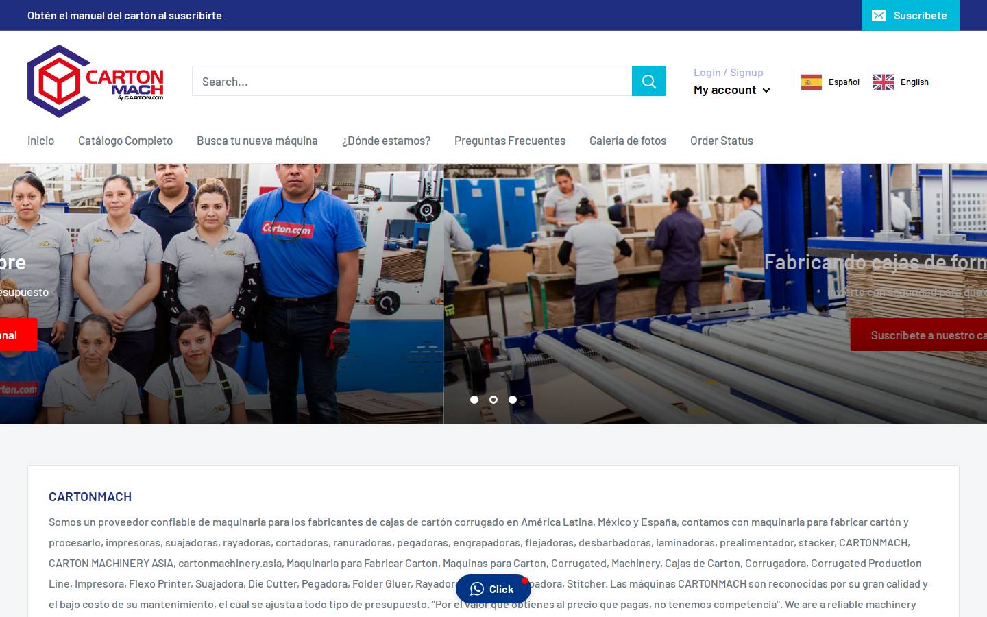 cartonmachinery.asia homepage screenshot