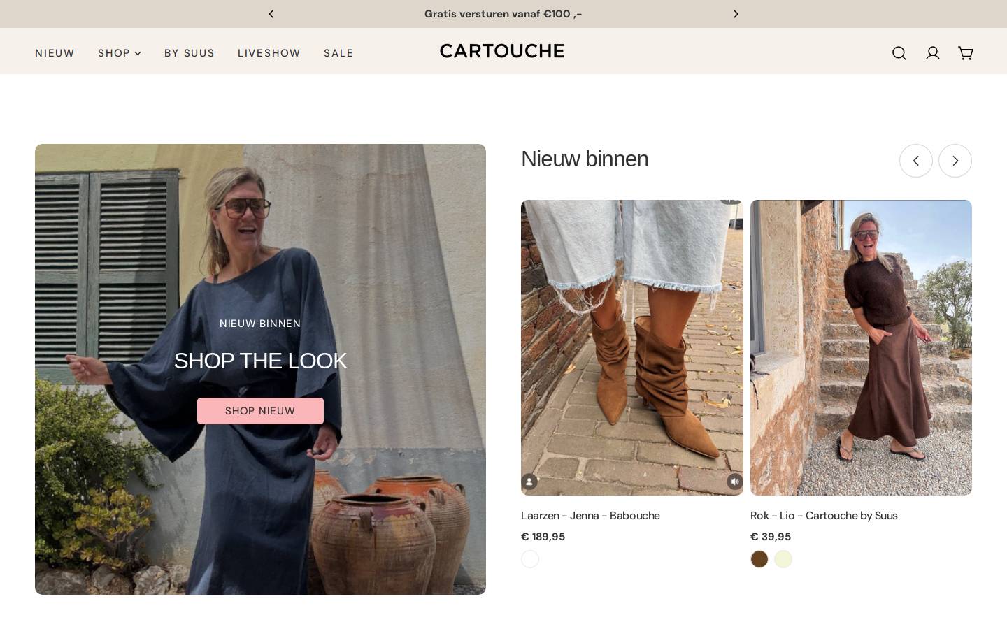 Cartouche Fashion homepage screenshot
