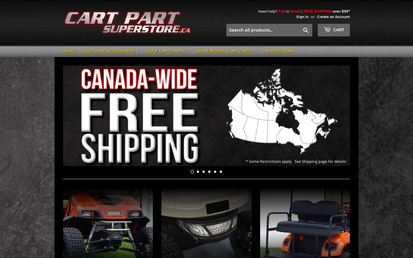 cartpartsuperstore.ca homepage screenshot