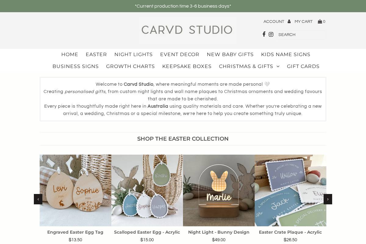 carvdstudio.com.au homepage screenshot