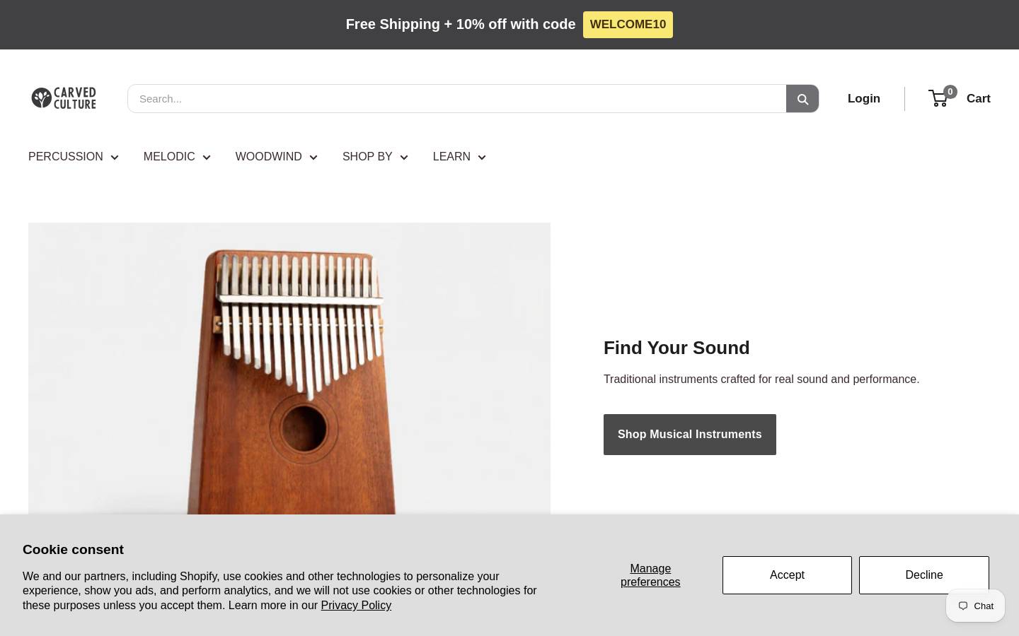 Carved Culture homepage screenshot