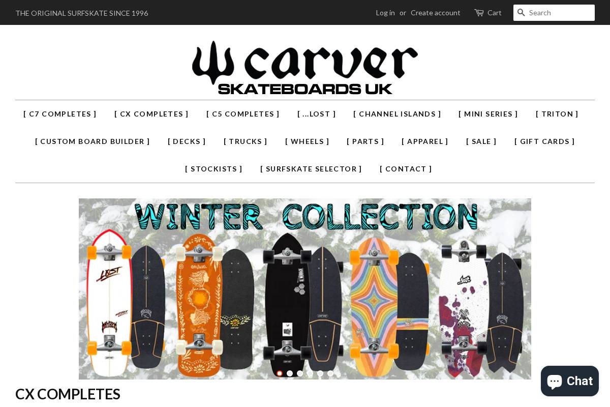 carverskateboards.co.uk homepage screenshot
