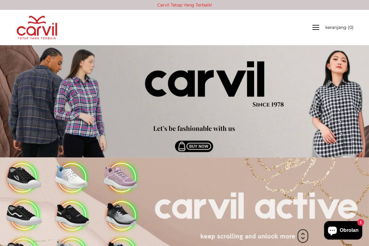 carvilshop.com homepage screenshot