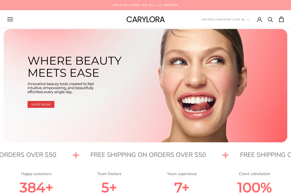 Carylora homepage screenshot