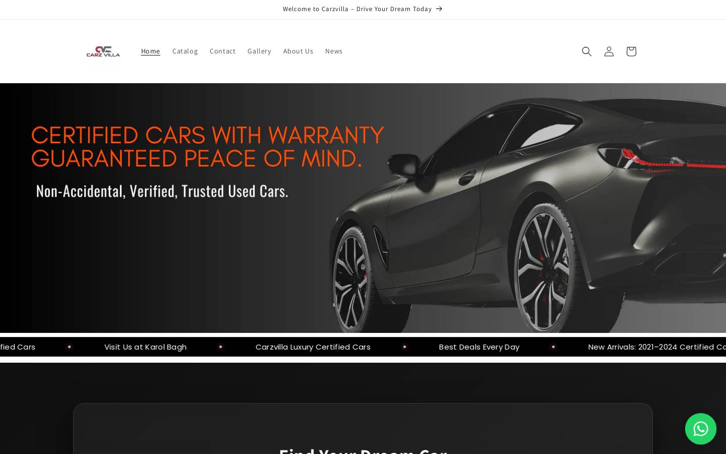 carzvilla.com homepage screenshot