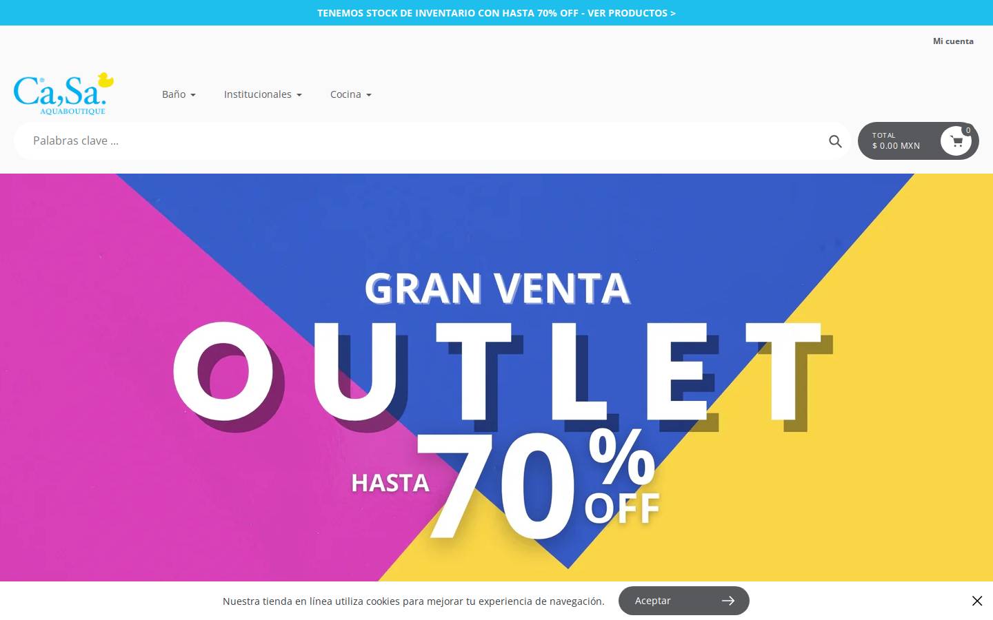 casa-aquaboutique.com homepage screenshot