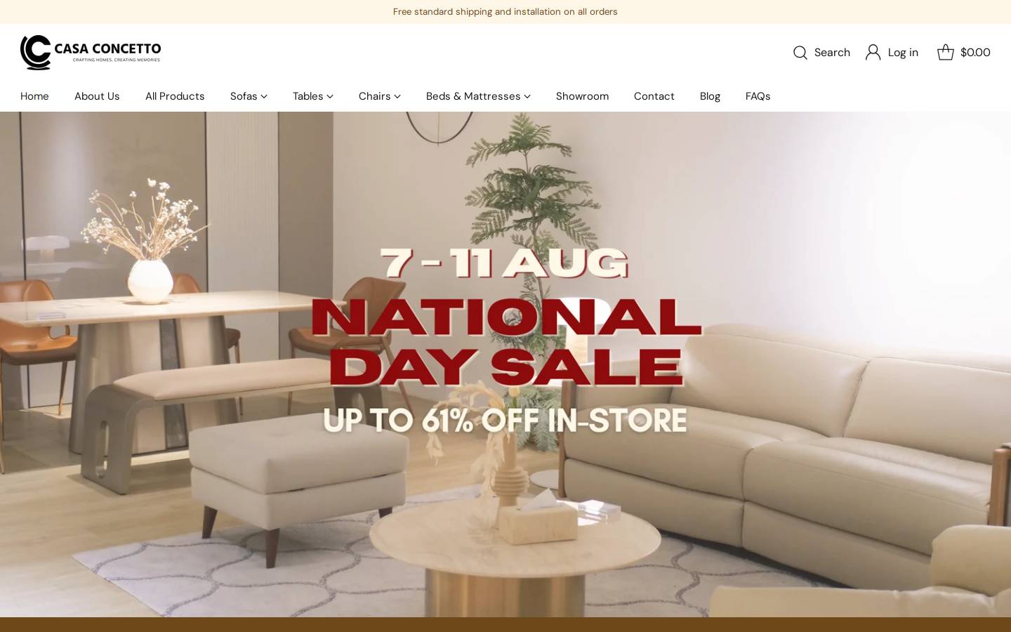 casaconcetto.sg homepage screenshot