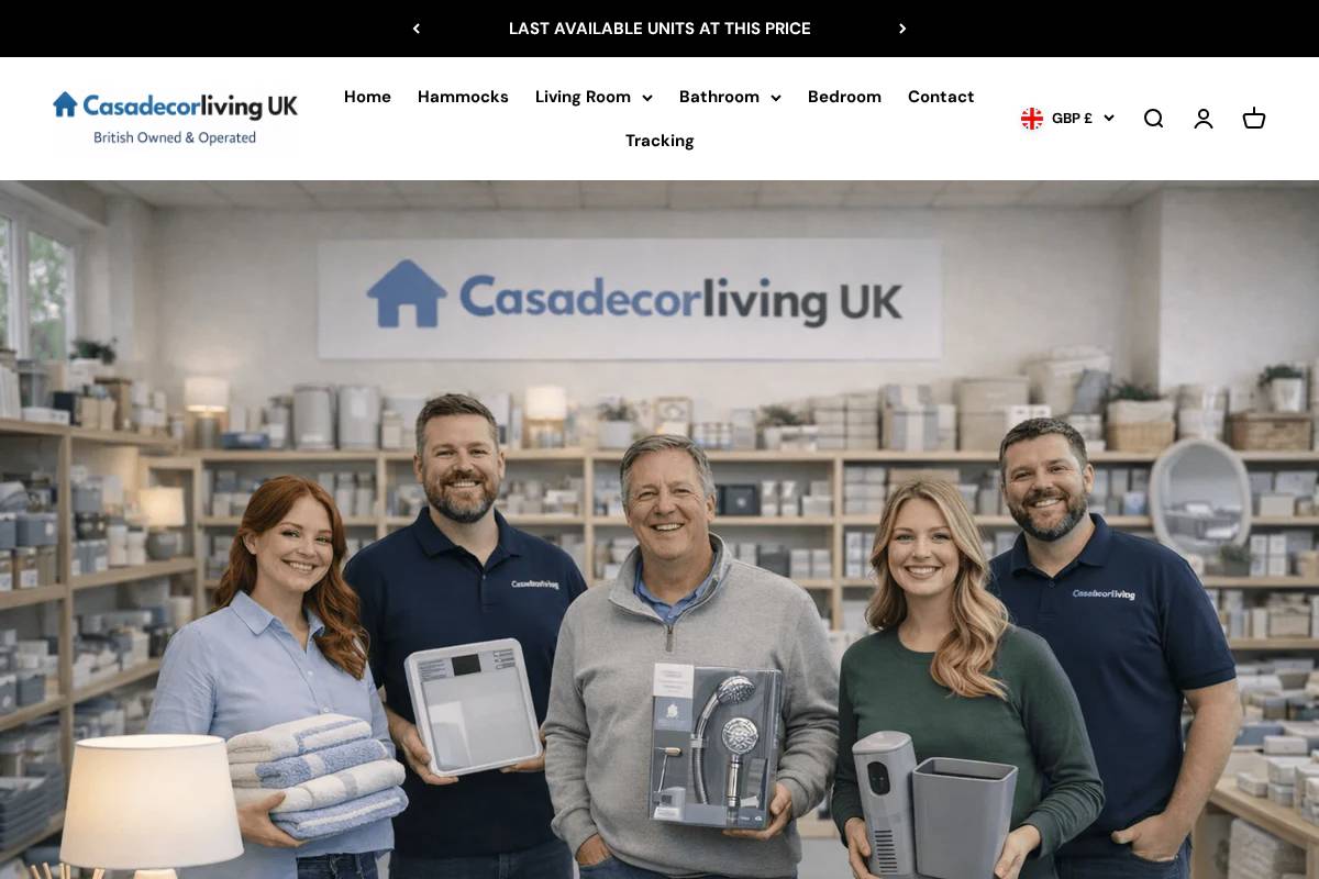casadecorliving.co.uk homepage screenshot