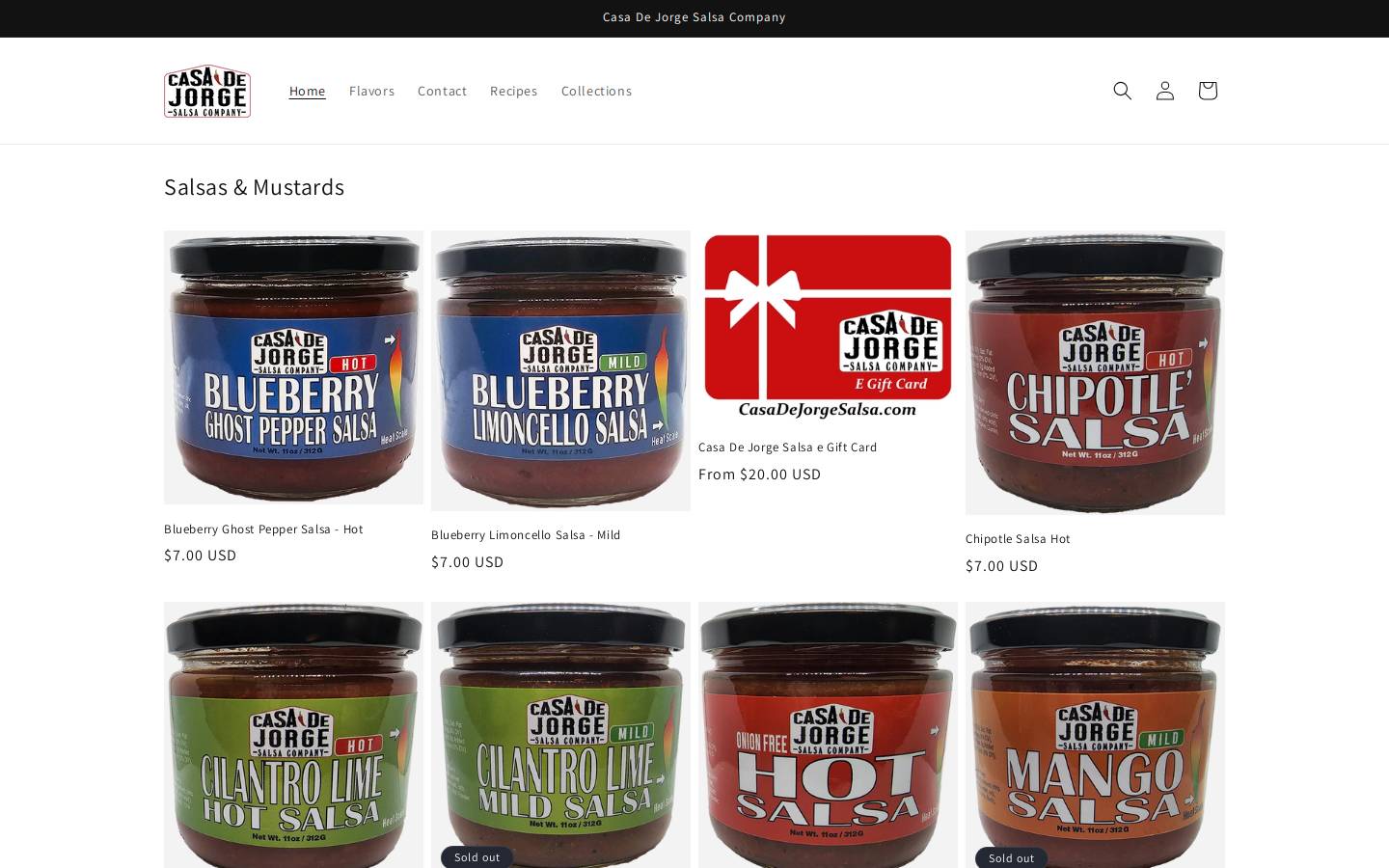 casadejorgesalsa.com homepage screenshot