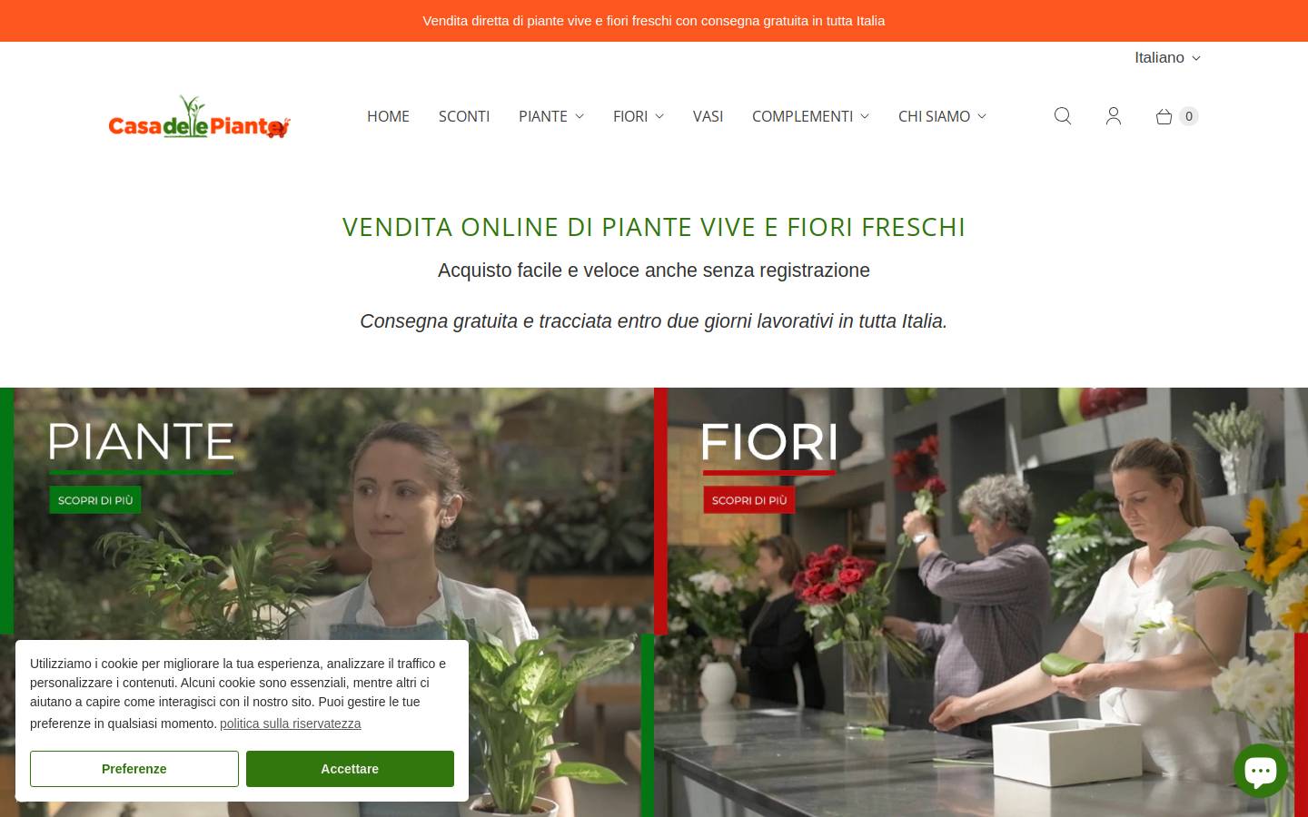 casadellepiante.it homepage screenshot