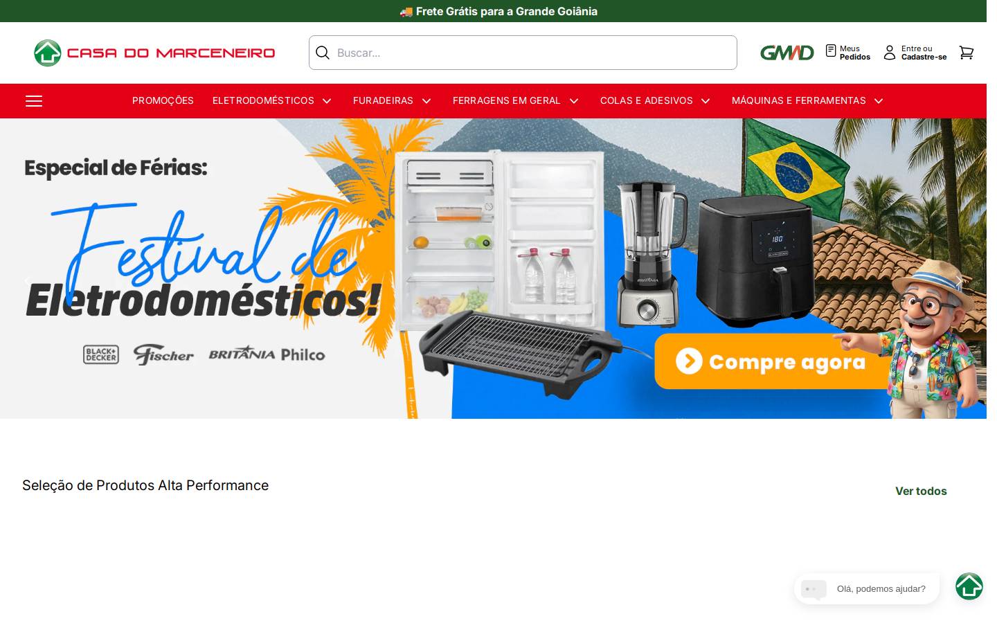 casadomarceneiro.com.br homepage screenshot