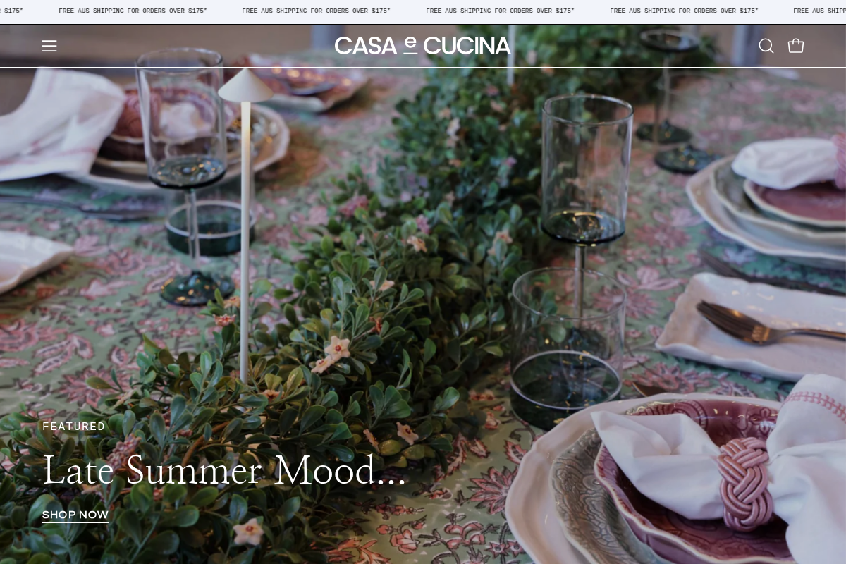 casaecucina.com.au homepage screenshot