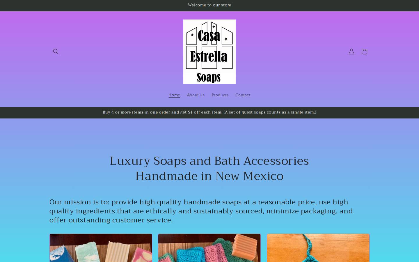 casaestrellasoaps.com homepage screenshot