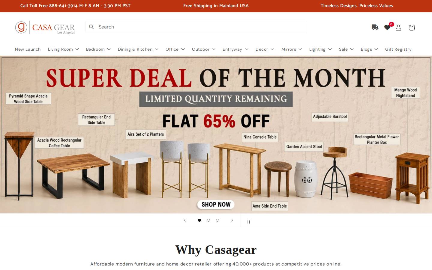 casagear.com homepage screenshot