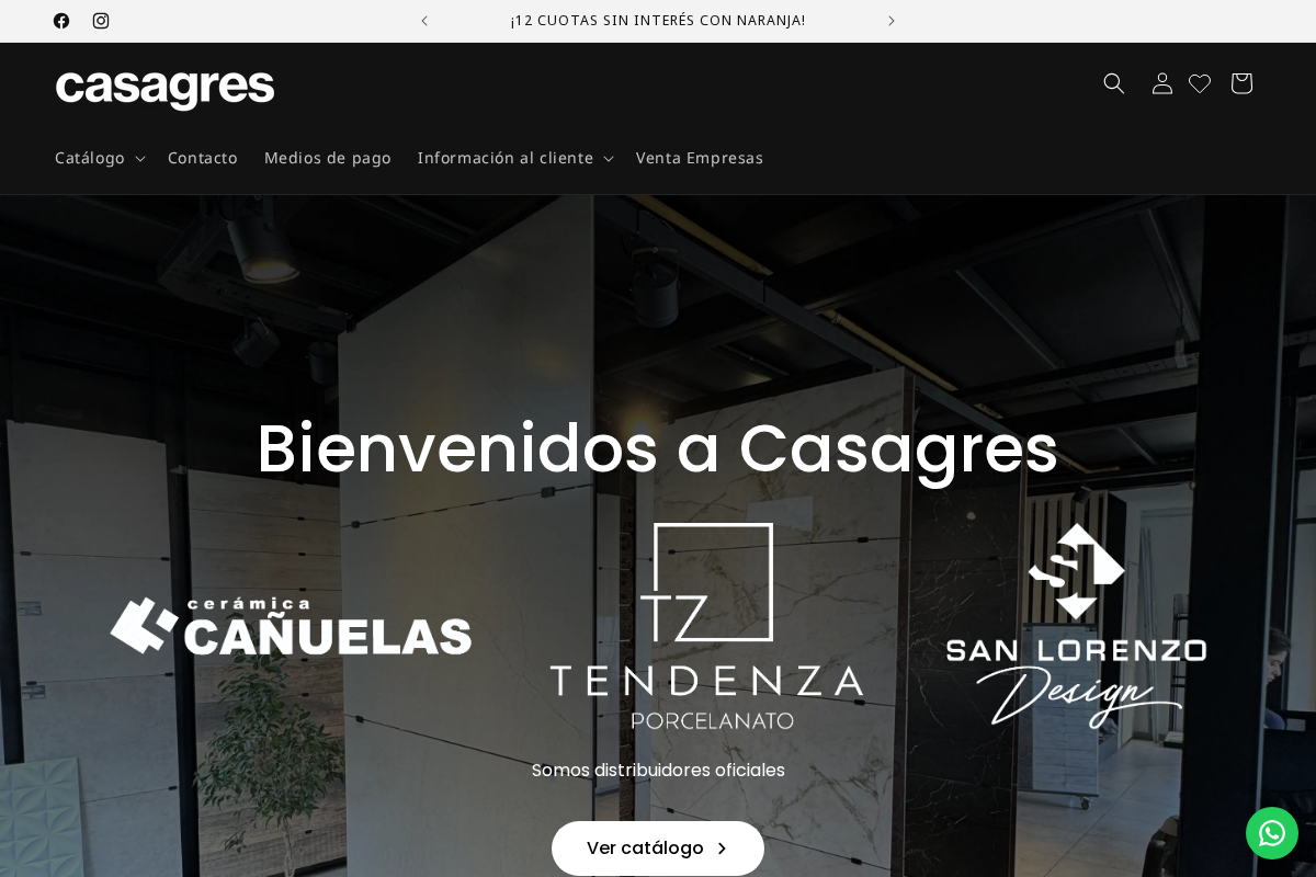 Casagres Revestimientos homepage screenshot