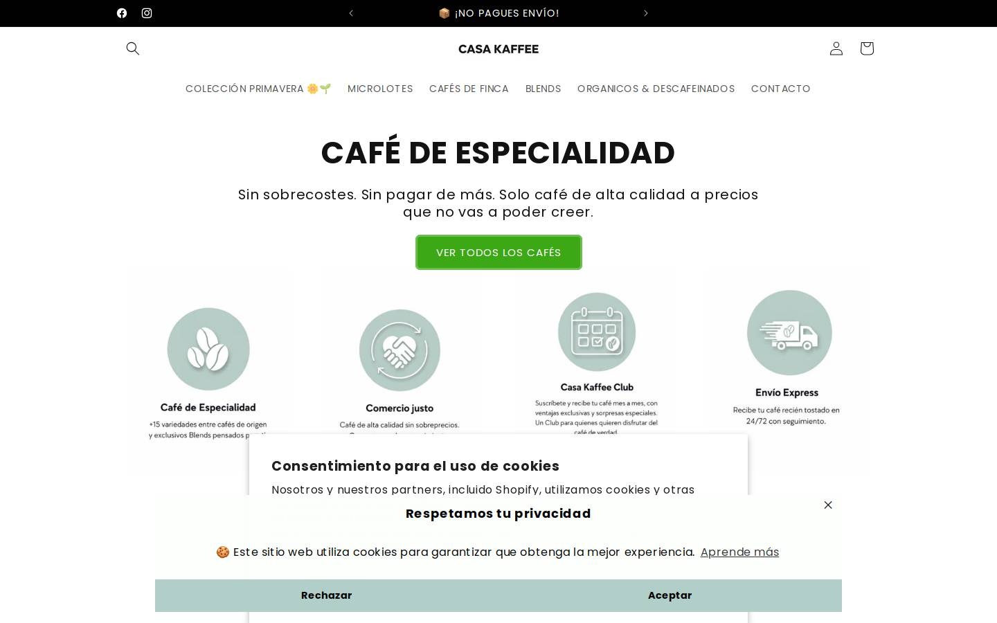 casakaffee.com homepage screenshot