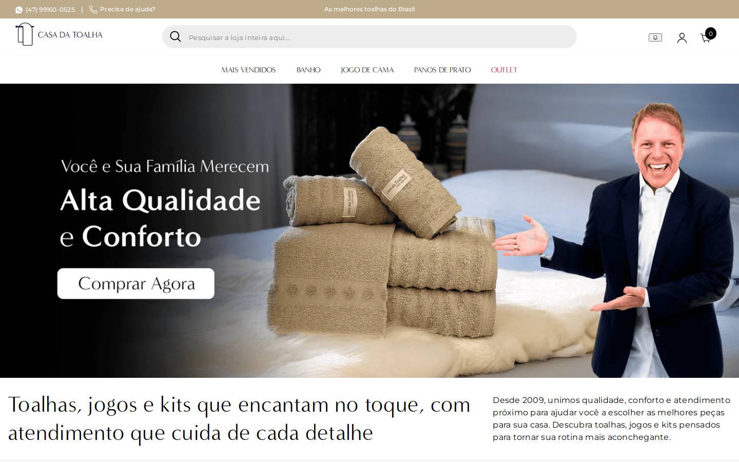 casalindatoalha.com homepage screenshot