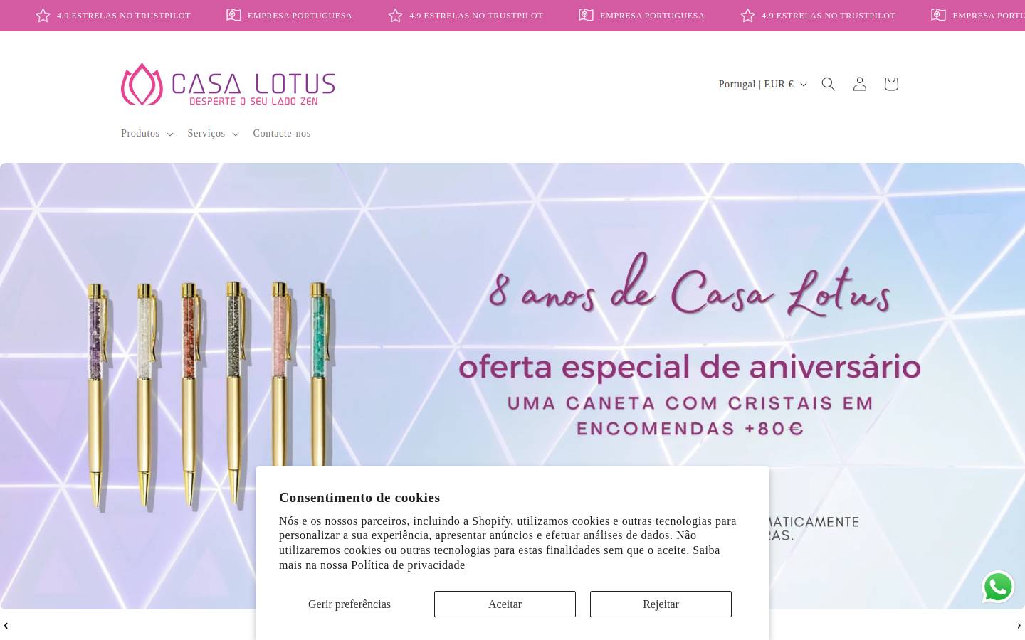 Casa Lotus Portugal homepage screenshot